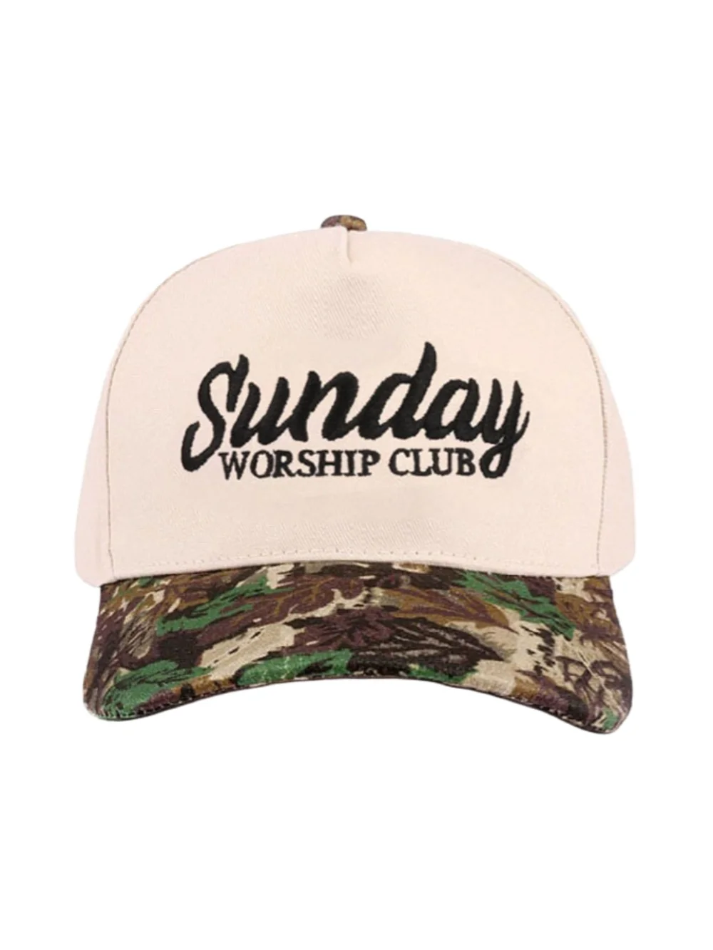 New! Sunday Worship Club Camo Baseball Cap Hat